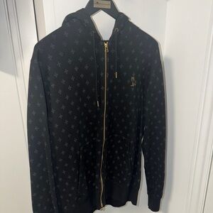 OVO Black and Gold Zip-Up Men's Sweater